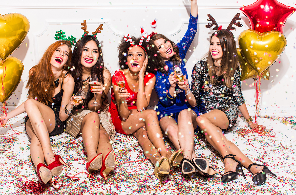 Weihnachtszeit Frauen festlich