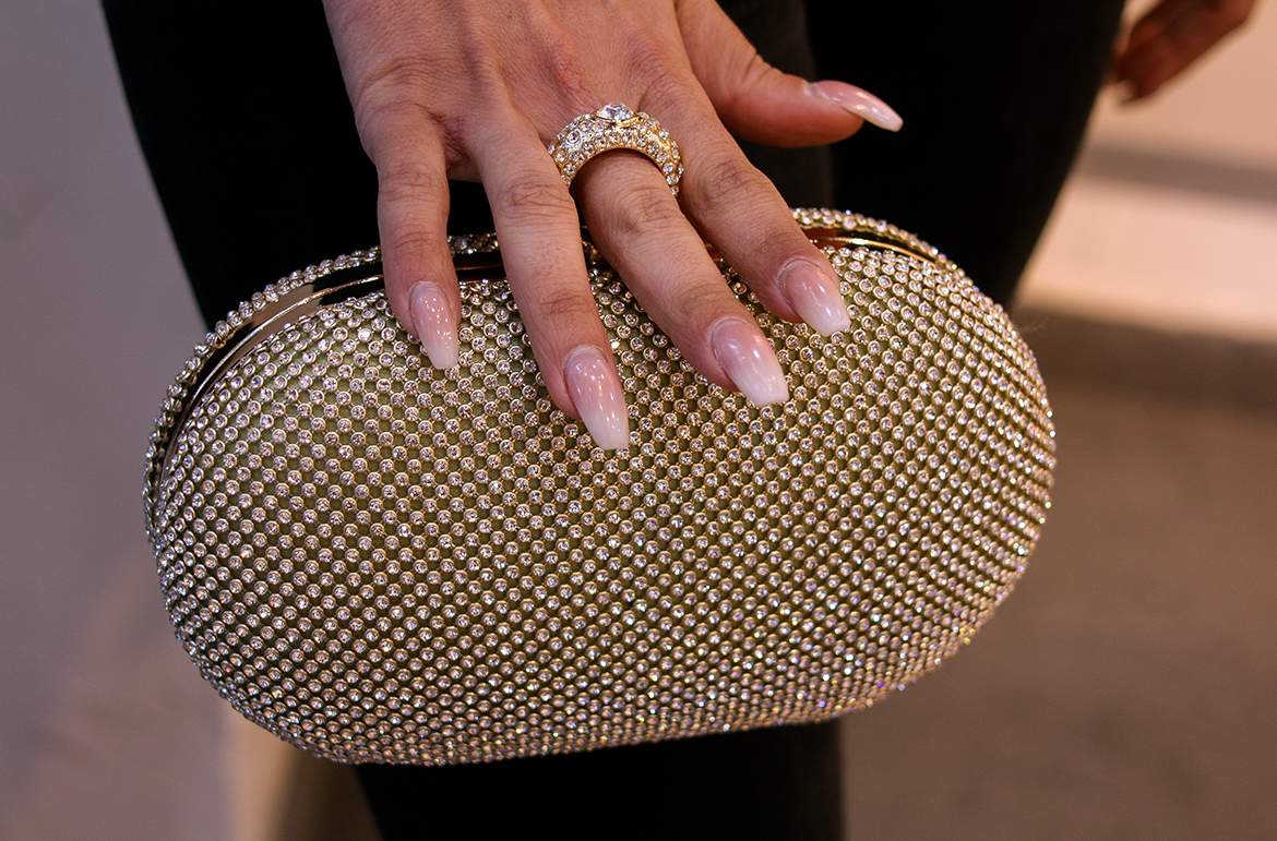 Weihnachtszeit Gliter-Handtasche